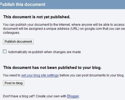 Публикуйте записи в блог из Google Docs